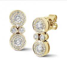Visit the online store for easy shopping, beautiful gift wrapping and safe shipping. Halo Earrings With 1 00 Carat Diamonds In Yellow Gold Baunat