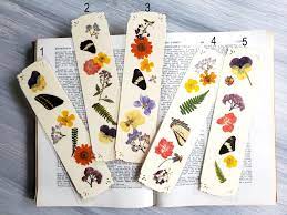 Butterfly Wings And Pressed Flowers Bookmarks Unique One Of A Kind Multicolored Bookmark Reading Gift For Nature Lovers Summer Reading Pressed Flowers Reading Gifts Butterfly Wings