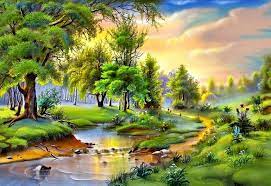 Mahalaxmi art nature hd wallpaper(satin : Art Nature Painting Wallpaper Hd