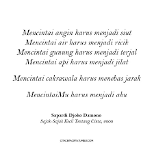 Ada sebuah kata kata yang karena apa? Cita Cinta Cipta