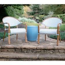 Leisure Made Monticello 3 Piece Blue And White Wicker Outdoor Bistro Set 609627 Nb The Home Depot Outdoor Bistro Set Outdoor Seating Set Conversation Set Patio