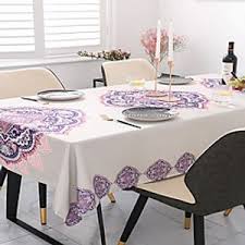 10% coupon applied at checkout save 10% with coupon. Table Cloth Linens Eco Friendly Classic Lotus Printing Table Cover Table Milk White Lavender Purple Decorations