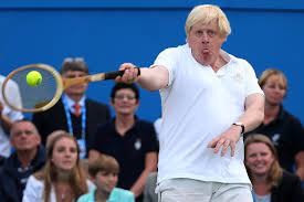 But it had a serious point. Boris Johnson Playing Tennis And Making Funny Face