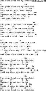 Am d g em squeeze me, oh, so tight, show me, am d g c g that you love me, too. Put Your Head On My Shoulder Paul Anka Ukulele Songs Beginner Ukulele Songs Ukelele Chords Songs
