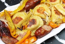 Meanwhile, whisk the mustard and vinegar in a large bowl. Dearborn Pierogi And Kielbasa Dearborn Brand
