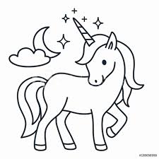 Step By Step Cartoon Drawing Book Beautiful Fotografie Obraz Cute Unicorn Simple Cartoon Vector Unicorn Drawing Cartoon Drawings Animal Coloring Books