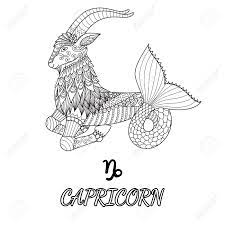 100% free zodiac signs coloring pages. Line Art Design Of Capricorn Zodiac Sign For Design Element And Adult Coloring Book Page Vector Illustration Royalty Free Cliparts Vectors And Stock Illustration Image 92827653