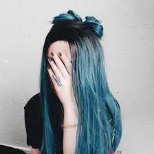 Don T Be Shy Sweathearts Demontosome Sea Blue Mixed Color With Black Root Wig Wig Sk Hair Styles Dyed Hair Blue Hair