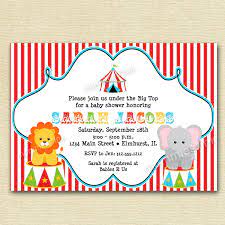 Circus Big Top Baby Shower Invitation Printable Invitation Design Circus Baby Shower Circus Baby Shower Invitations Free Printable Baby Shower Invitations