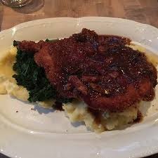 Unless it's because they had to. Pork Schnitzel W Mashed Potatoes And Mushroom Gravy Picture Of L Orignal Montreal Tripadvisor
