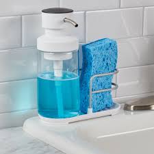 Turner farmhouse fireclay 33 double bowl kitchen sink, crisp white by sinkology. Kitchenaid Satin Wire Soap Pump And Sponge Caddy In White Walmart Com Walmart Com