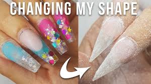 But, that doesn't mean you can't have it with shorter nails. Changing My Nail Shapre From Coffin To Stiletto Youtube