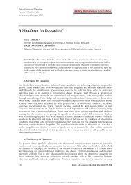 Position essays make a claim about something and then prove it through arguments and example: Pdf A Manifesto For Education
