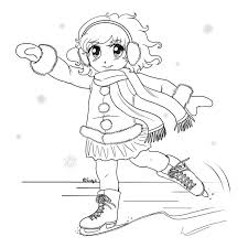 Note that the previews will show in low resolution. Ice Skating Anime Christmas Girl Coloring Pages Novocom Top