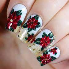 Holiday Christmas Poinsettia Nails By Kathleen Gardner Christmas Nail Designs Nail Designs Christmas Nails