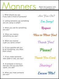 Manners Match It Up Worksheet Freebie Girl Scout Activities Social Skills Activities Social Skills Groups