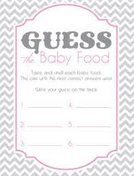 Baby Shower Game Cards For Guess The Baby Food Chevron Pink And Grey Baby Shower Game Cards Baby Boy Shower Printed Baby Shower