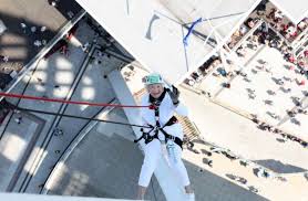 Doris Long Abseils From The Spinnaker Tower For The Rowans