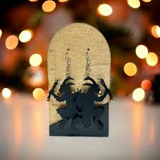 Krampus Silhouette Dangle Earrings