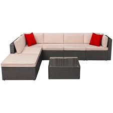 From sofas to tables, find it online. Walnew 7 Pieces Outdoor Patio Furniture Sofa Set All Weather Pe Rattan Wicker Sectional Sets Modern Modular Couch Outside Conversation Set With Thick Cushions And Glass Coffee Table Walmart Com Walmart Com