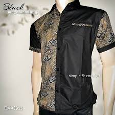 Seragam Batik Baju Batik Kombinasi Batik Pria Black Megamendung Ex 028 Model Baju Pria Model Pakaian Gaya Busana