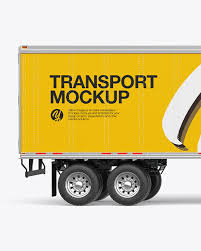 Download Truck Mockup Side View In Vehicle Mockups On Yellow Images Object Mockups PSD Mockup Templates