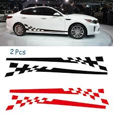 Sponsored Ebay 2 Set Car Body Side Graphics Chequered Flag Racing Stripes Vinyl Decals Sticker Calcomanias Para Coches Stickers Para Autos Vinilos Para Autos