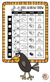 Roll Draw Crow For Your Scarecrow Art Games For Kids Art Activities Art Sub Lessons