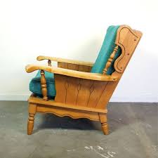 Mid Century Club Chair Solid Wood Rancho Style Lounge Chair Vintage 1960s Colonial Revival Wingback Armc Club Chairs Vintage Lounge Chair Wingback Armchair