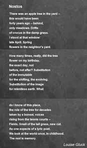 There Was An Apple Tree In The Yard This Would Have Been Forty Years Ago Behind Louise Gluck Poems Words