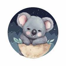 Illustration Aquarelle De Dessin Animé Mignon Kawaii Bébé Koala | Vecteur  Premium