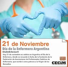 En la república argentina, el 21 de noviembre celebramos el día de la enfermería, por cuanto en esa fecha, en el año 1935, se fundó la federación de asociaciones de profesionales católicas de enfermería, que nombró como patrona a la virgen de los. Nuevo Espacio Ciencias Medicas Pe Twitter Efemeridescecim Hoy Se Celebra El Dia De La Enfermera En Argentina Feliz Dia De La Enfermera