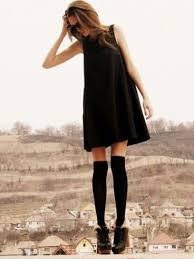 How To Wear Over The Knee Socks Fashion Style Little Black Dress