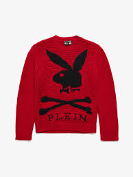 Pre Loved Philipp Plein M Playboy Sweater Red Garmentory