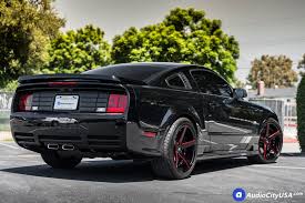 Black And Red Mustang Rims 20 Staggered Marquee Wheels M3226 Gloss Black With Red Milled Extreme Concave Rims In 2020 Black Mustang Sports Cars Mustang Cool Old Cars