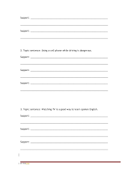 Topic Sentence Supporting Details