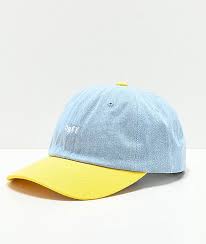 Obey Warlow Light Blue Denim Yellow Snapback Hat Zumiez Light Blue Denim Snapback Hats Hats