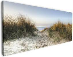 Passende bilderrahmen bequeme zahlung günstiger versand 100 tage rückgabe jetzt strand leinwandbilder kaufen! Leinwandbild Weg Durch Die Dunen Zum Strand Am Meer 50 X 125 Posterdepot De
