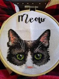 Maybe you would like to learn more about one of these? Fo My First Cross Stitch A Simple Cat From Walmart S Craft Section Crossstitch
