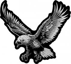 Black And White Flying Eagle Tattoo Large Subdued Flying Eagle Back Patch American Bald Eagle Eagle Bald Eagle