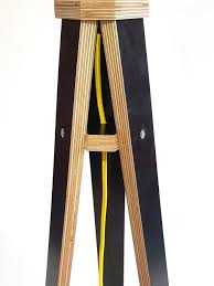 Wanda Stehlampe 45x140cm Schwarz Schwarz Lampenschirm Gelb