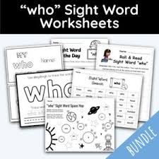 who sight word worksheets activities free printables