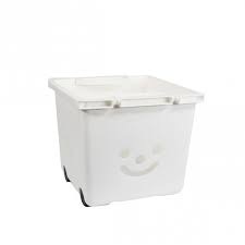 Anthracite • couvercle à fermeture coulissante • matière: Bac De Rangement A Roulettes Enfant Blanc