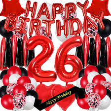 Gold is a strong color on its own, which is why people often feature it in a party's color. Buy Succris 26th Birthday Party Decorations Confetti Balloons 16inch Red Happy Birthday Foil Balloons Foil Star Balloons Red Black Foil Tassels Number Red 26 Online In Poland B0936zwphh