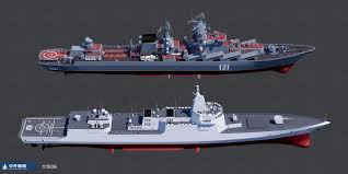 Sankalan Chattopadhyay on X: An artist shows Moskva CG of Russia and Type  055 DDG of China side by side. Interesting to see the advancement of  technology, where both the ships are
