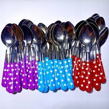 (12 pcs) sendok makan tebal / sendok stainless tebal no.878: Jual Sendok Makan Polkadot 12 Pc Sendok Makan Stainless Steel Kab Bekasi Winahata Multi Tokopedia