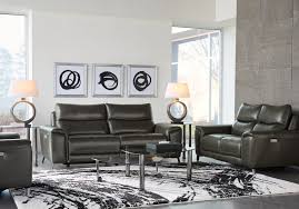 Rosato Gray Leather 3 Pc Power Plus Reclining Living Room Living Room Leather Luxury Living Room Living Room Furniture Recliner