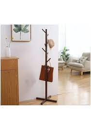Modern Wooden Cross Base Stand Coat Hat Rack Chocolate In 2021 Coat Stands Vintage Shelving Frames On Wall