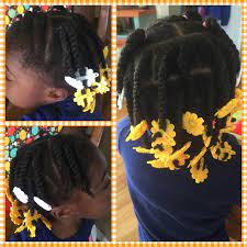 Little Girl Natural Hair Protective Style Twists Ponies And Barrettes Little Girl Hairstyles Kids Hairstyles Girls Natural Hairstyles