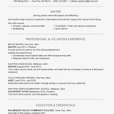 Waiter Waitress Resume And Cover Letter Examples